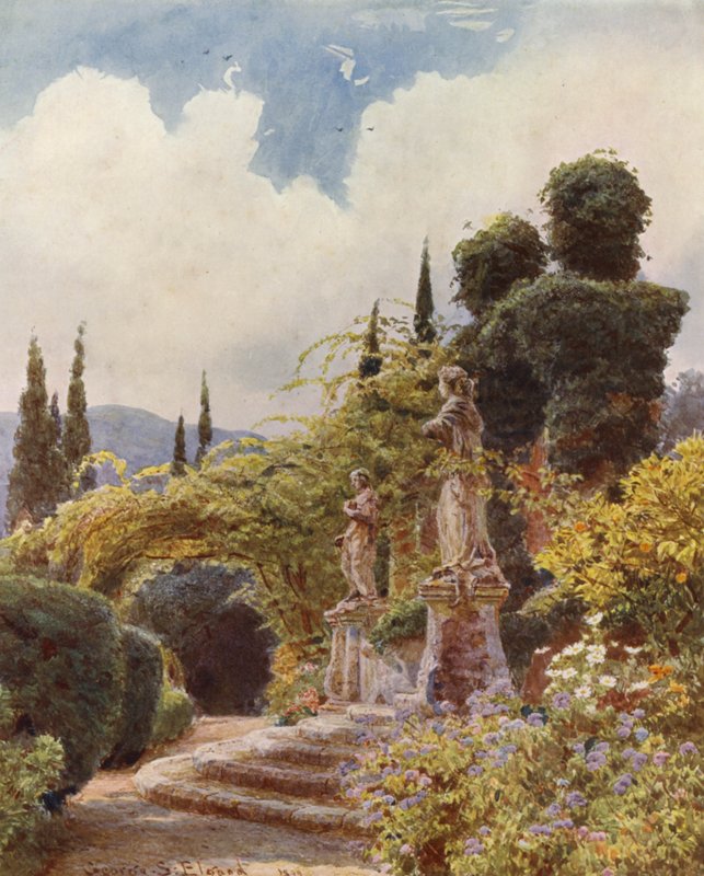 Italiaanse Tuinen: Poort, Villa Arson door George Samuel Elgood