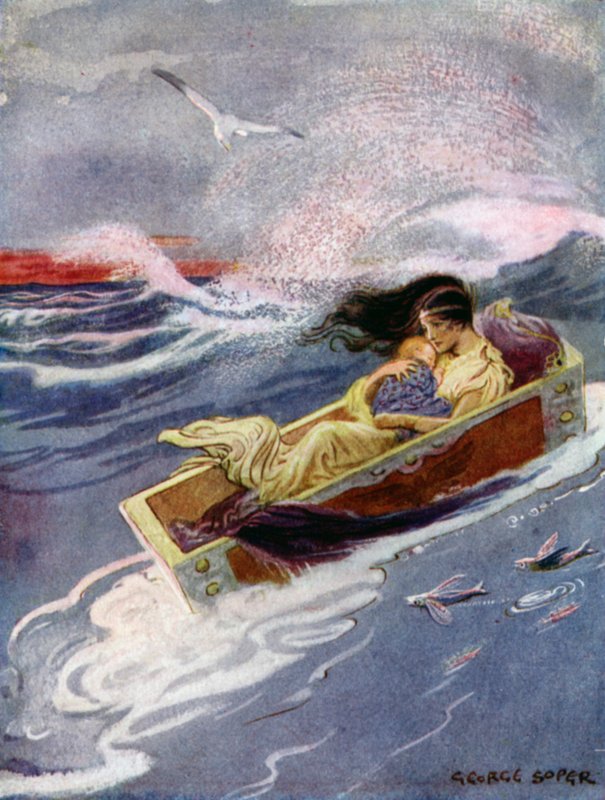 Perseus: "En weg en de zee op dreven de moeder en haar kind" door George Soper