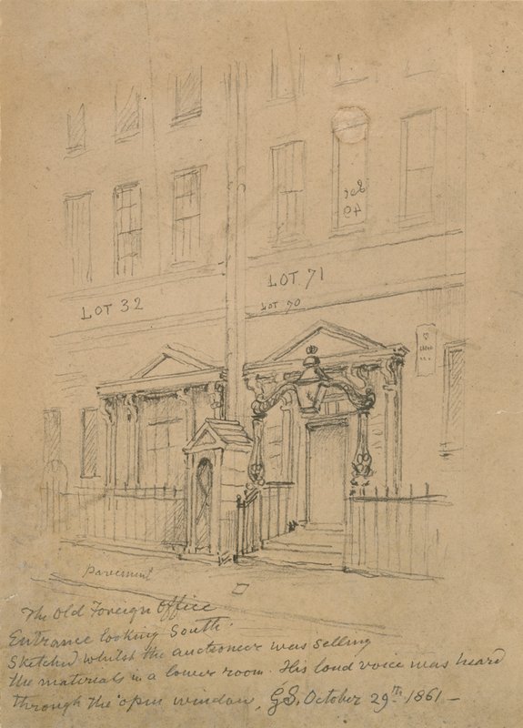 Het oude ministerie van Buitenlandse Zaken, Downing Street door George the Elder Scharf