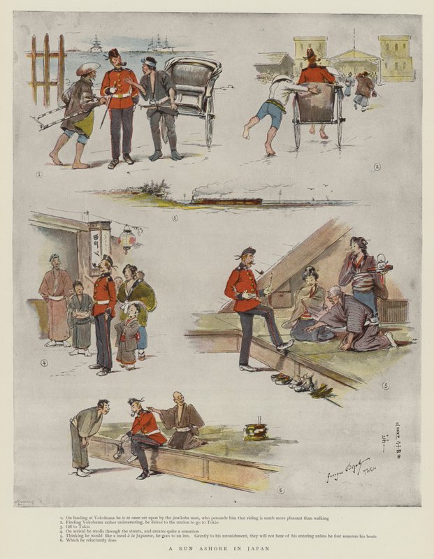 Een uitstapje aan wal in Japan door Georges Ferdinand Bigot