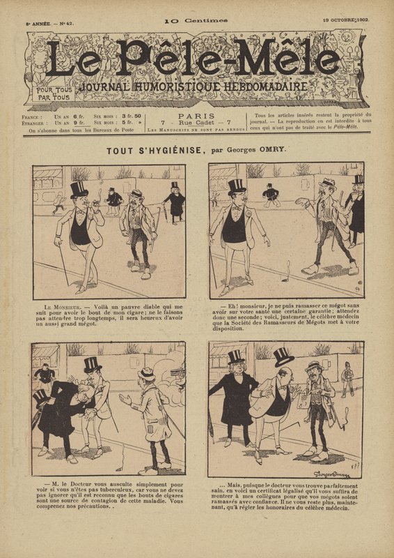 Tout shygienise. Illustratie voor Le Pele-Mele, 1902 door Georges Antonin Henri Mory