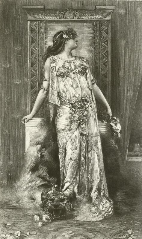 Sarah Bernhardt als Cleopatra door Georges Clairin