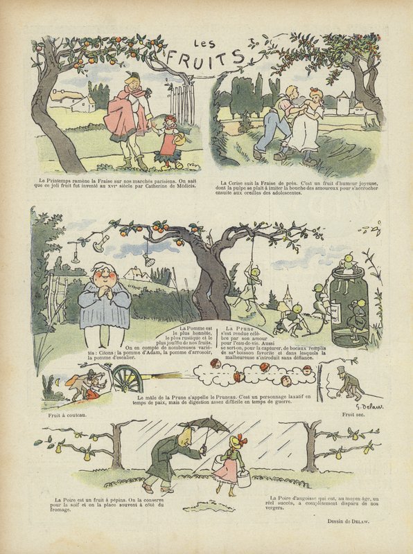 Vruchten. Illustratie voor Le Rire door Georges Delaw
