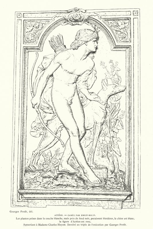 Actaeon, held uit de Griekse mythologie, cameo door de Franse beeldhouwer Emile Soldi door Georges Ernest Profit