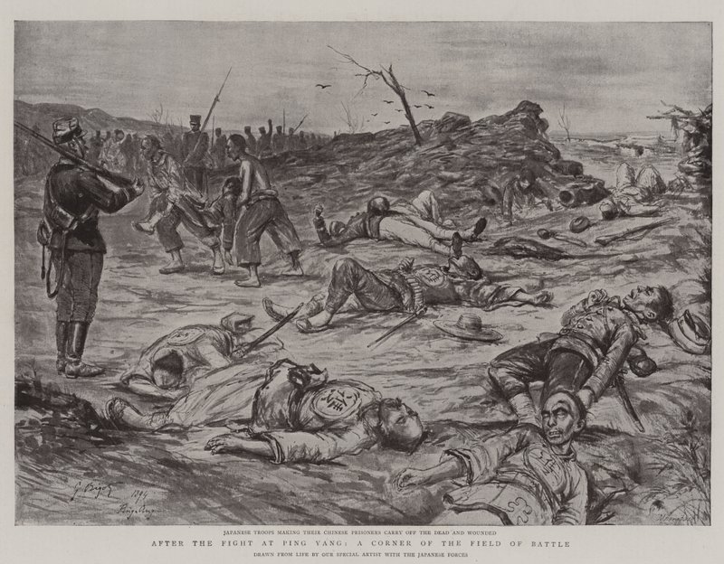Na het Gevecht bij Ping Yang, een Hoek van het Slagveld door Georges Ferdinand Bigot