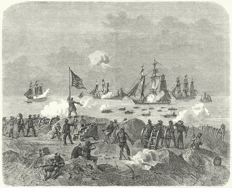 Britse troepen proberen te landen in Chesapeake Bay, 1814 door German School