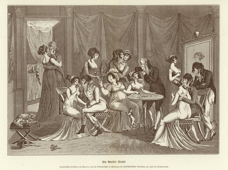 Een Parijse Seraglio (litho) door German School