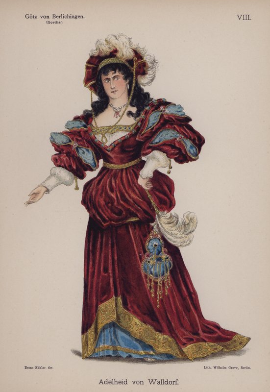 Adelheid von Walldorf, uit Gotz von Berlichingen door Goethe door German School