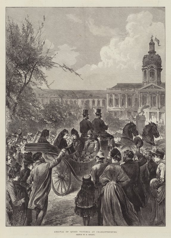 Aankomst van koningin Victoria in Charlottenburg door German School