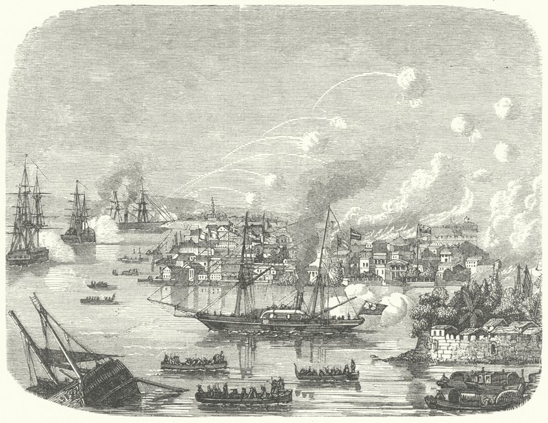 Bombardement van Canton door de Britten, Tweede Opiumoorlog door German School