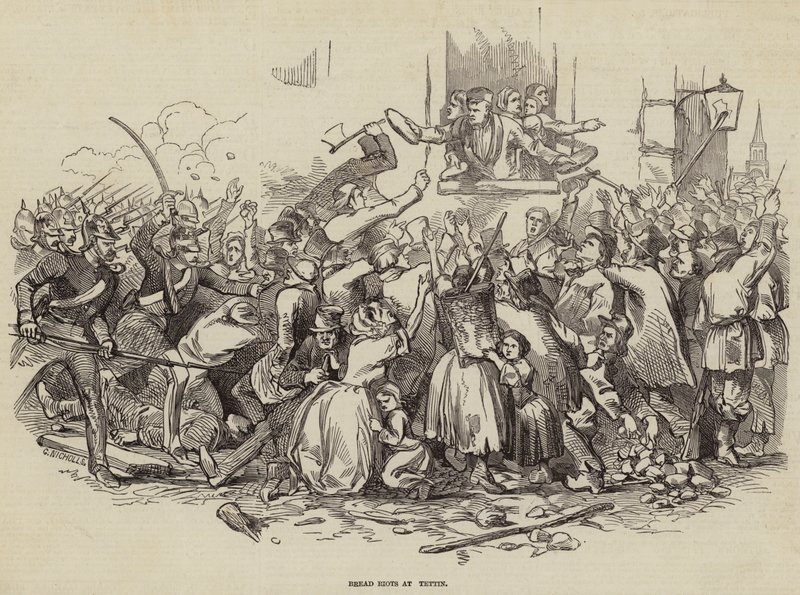 Broodrellen in Stettin, Duitsland 24 april 1847 door German School