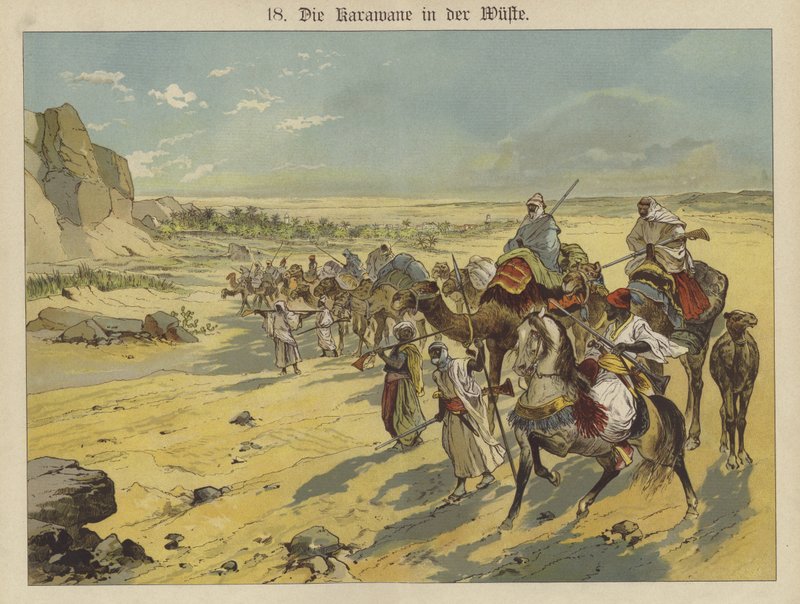 Karavaan in de Arabische woestijn door German School