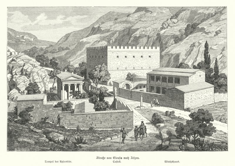 Kasteel op de weg van Eleusis naar Athene, Oud Griekenland door German School