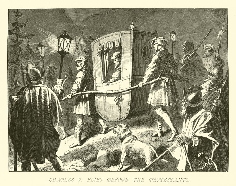 Karel V vlucht voor de protestanten door German School