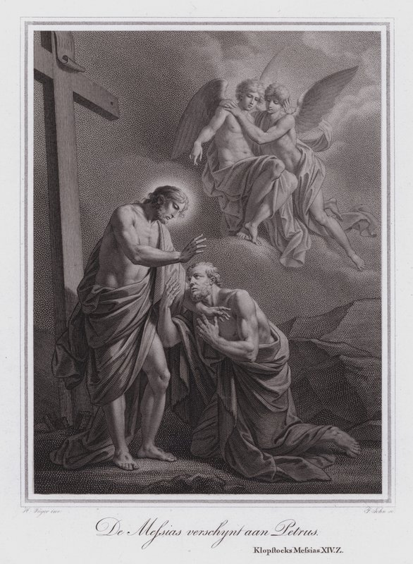 Christus verschijnt aan Petrus door German School