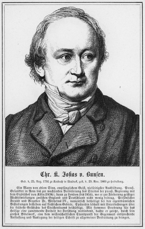 Christian Karl Josias von Bunsen (gravure) door German School