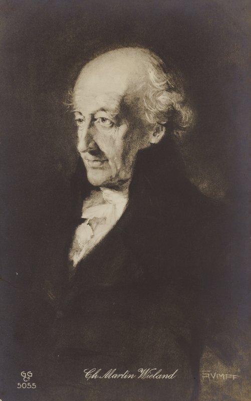 Christoph Martin Wieland (1733-1813), Duits dichter, schrijver en vertaler (litho) door German School
