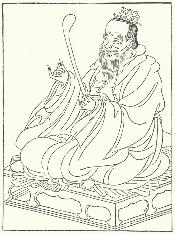 Confucius, oude Chinese filosoof (551-479 v.Chr.) (gravure) door German School