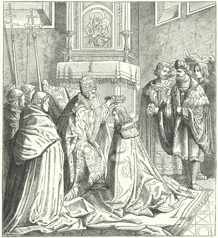 Kroning van de Heilige Roomse Keizer Frederik III door German School