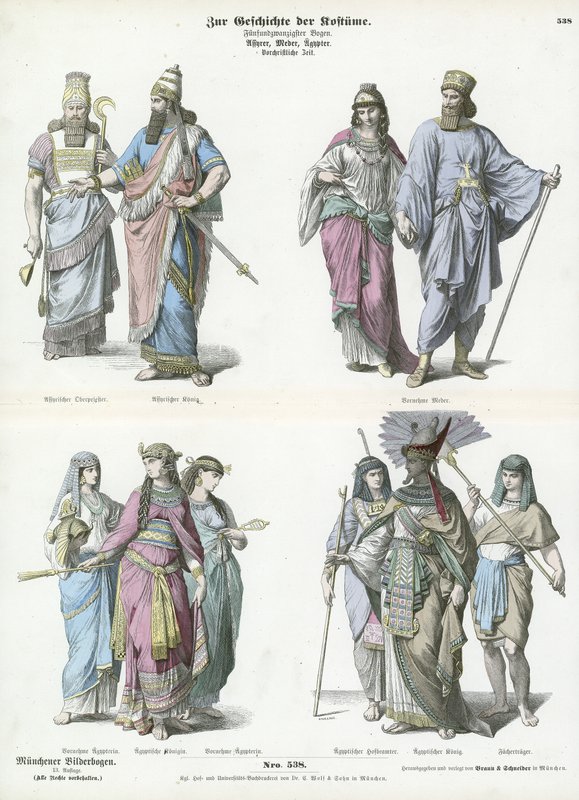 Kostuums van de oude Assyriërs, Meden en Egyptenaren door German School