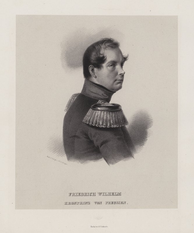 Kroonprins Frederik Willem van Pruisen (litho) door German School
