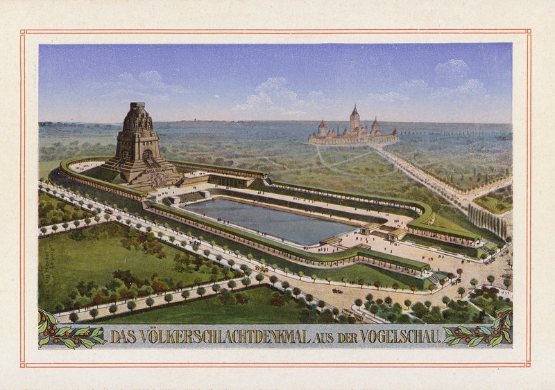 Het Volkerschlachtdenkmal vanuit vogelperspectief door German School