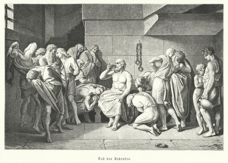Dood van de Oud-Griekse filosoof Socrates, 399 v.Chr. door German School
