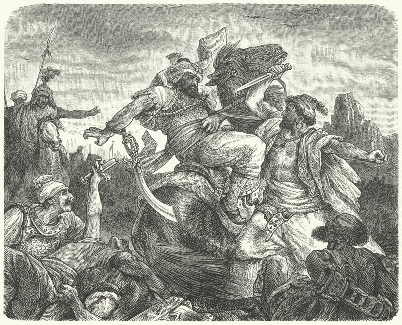 Dood van de Ottomaanse Sultan Murad I in de Slag bij Kosovo door German School