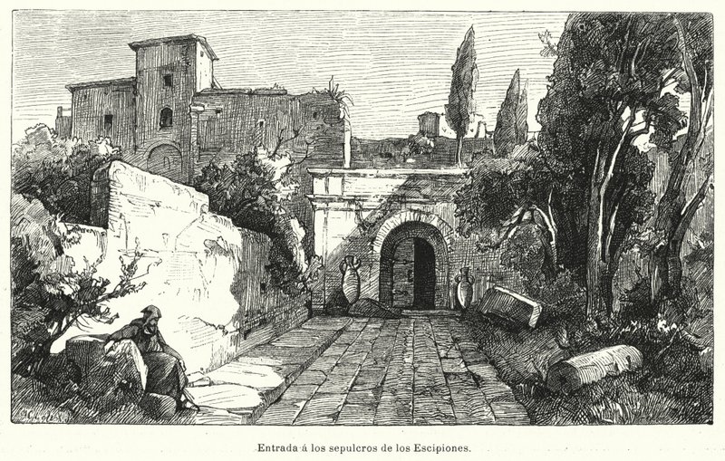 Ingang van het Graf van de Scipios, Rome door German School