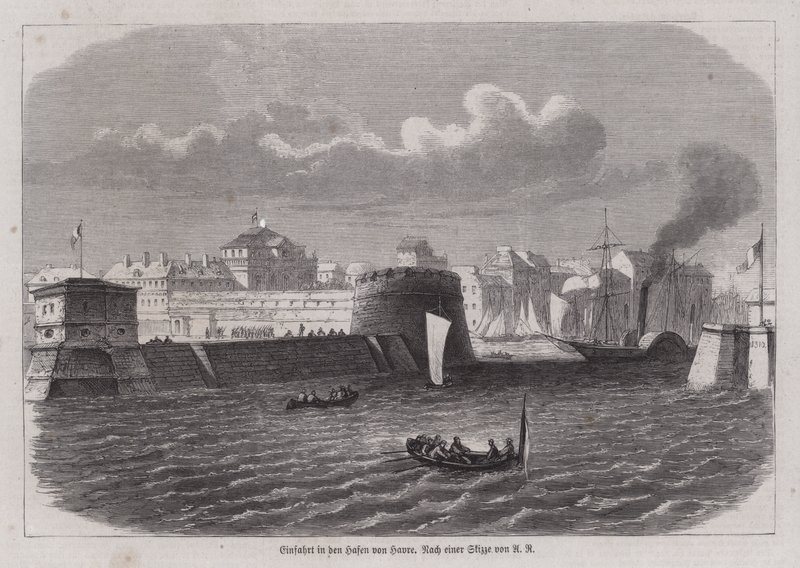 Ingang van de haven van Le Havre, Frankrijk door German School