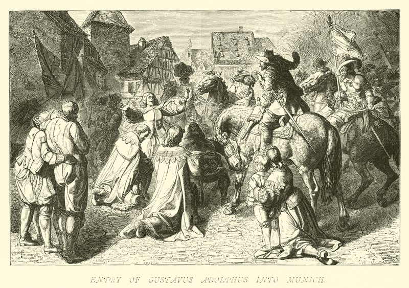 Intocht van Gustaaf Adolf in München door German School