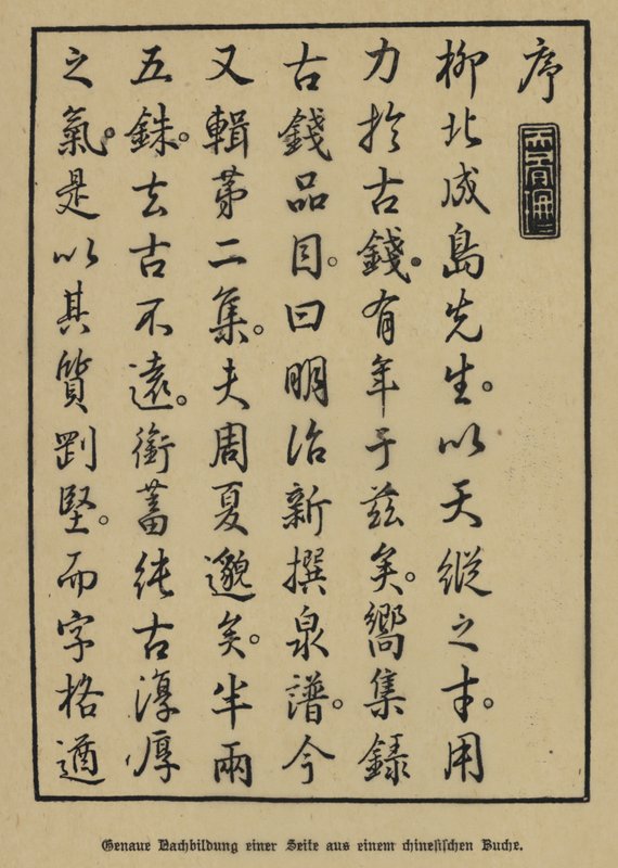 Exacte kopie van een pagina uit een Chinees boek door German School