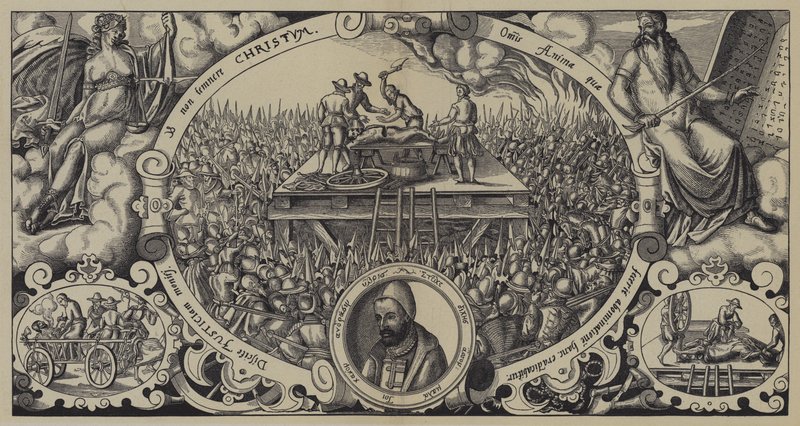 Executie van Lippold ben Chluchim, Meester van de Munt van Brandenburg, Berlijn, 28 januari 1573 door German School