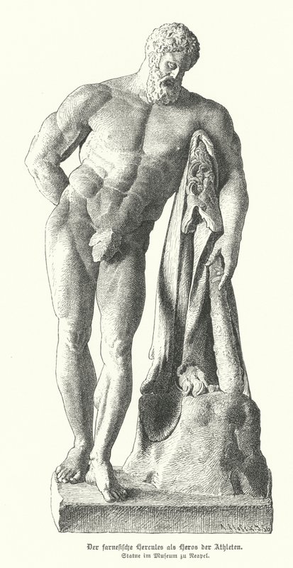 Farnese Hercules, Romeinse kopie van een oud-Grieks standbeeld door Lysippos door German School