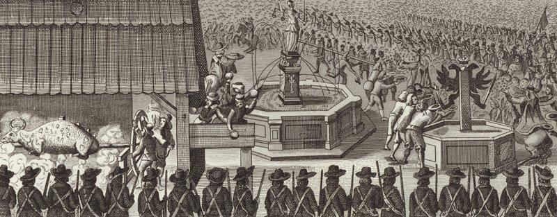 Festival in Frankfurt-am-Main, Duitsland, ter viering van de kroning van een Heilige Roomse Keizer. Illustratie voor Bilder-Atlas door German School