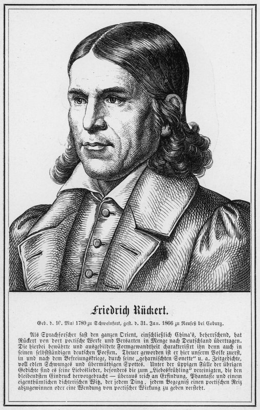 Friedrich Ruckert (gravure) door German School