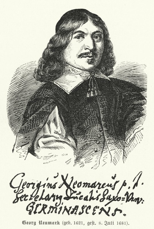 Georg Neumark, Duitse dichter en componist van hymnes (gravure) door German School