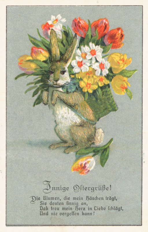 Duitse paaskaart (kleurenlitho) door German School