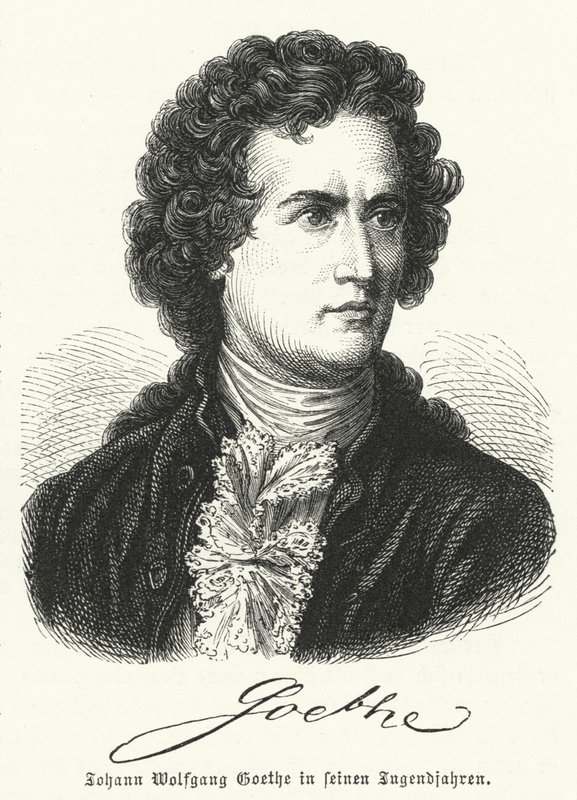 Duitse auteur Johann Wolfgang Goethe (1749-1832) in zijn jeugd door German School