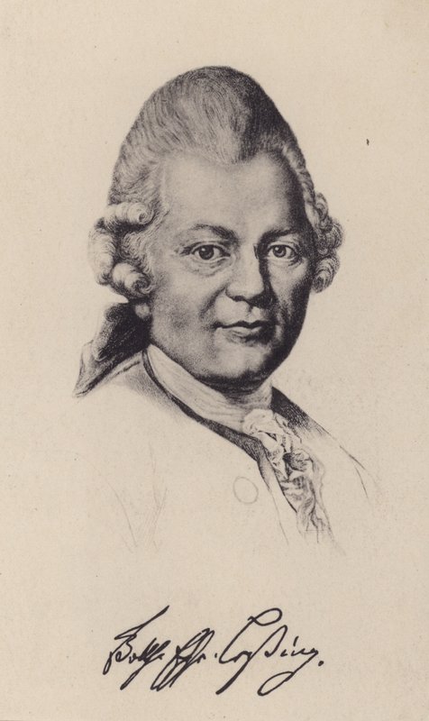 Gotthold Ephraim Lessing, Duitse Verlichtingsfilosoof, schrijver en dramaturg (litho) door German School