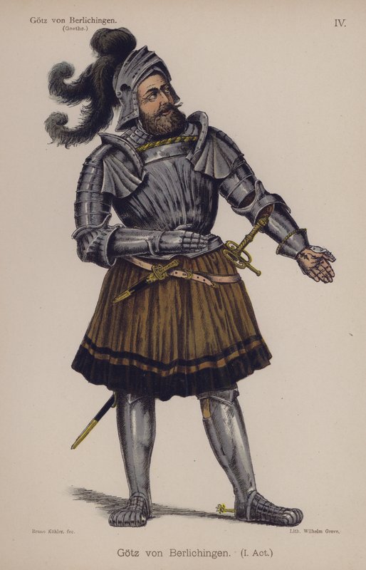 Gotz von Berlichingen, titelpersonage uit het toneelstuk van Goethe door German School