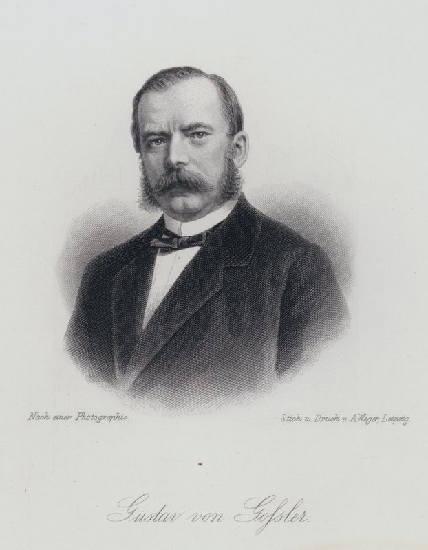 Gustav von Gossler, Duitse advocaat en bestuurder (gravure) door German School