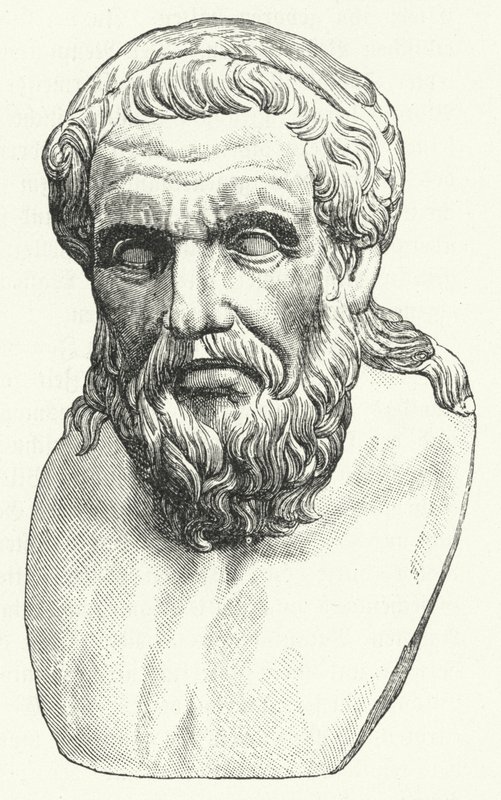 Hoofd van de Romeinse filosoof Apollonios van Tyana (gravure) door German School