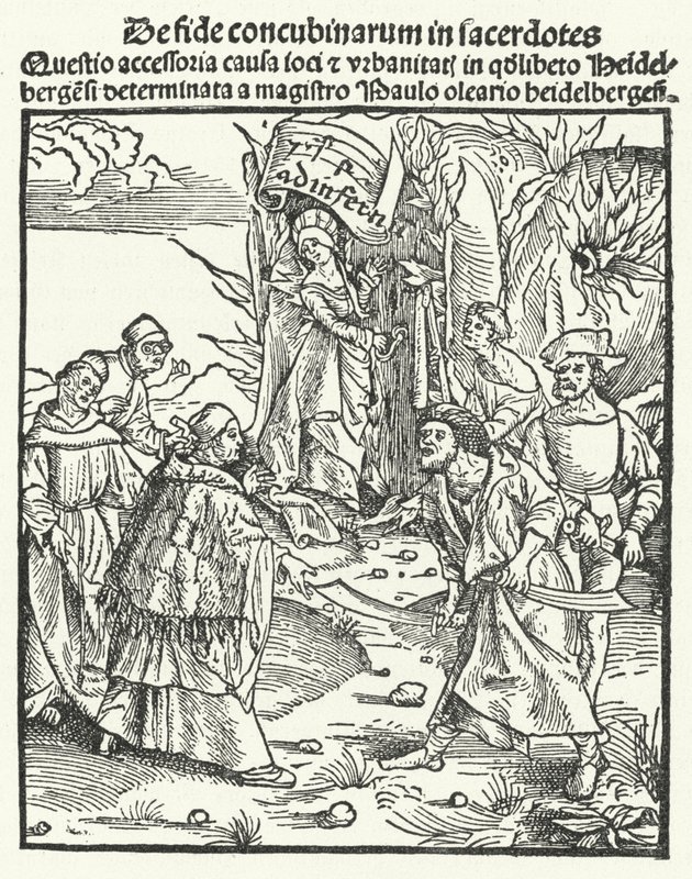 Illustratie uit een werk van Jakob Wimpfeling (gravure) door German School