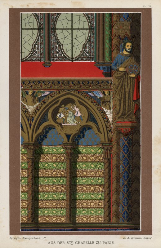 Interieur detail van de Sainte-Chapelle, Parijs, Frankrijk door German School