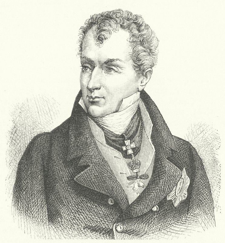 Klemens von Metternich, Prins van Metternich-Winneburg, Duitse diplomaat en staatsman (gravure) door German School