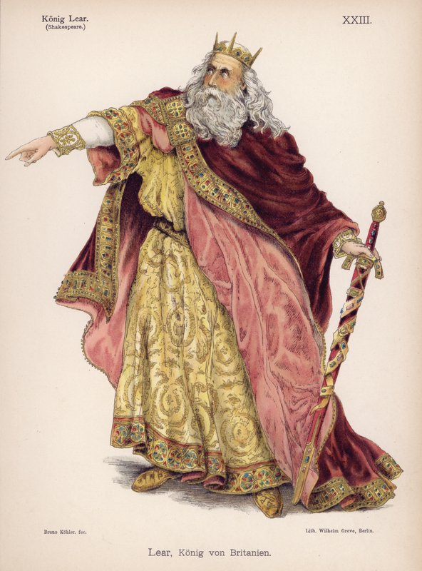 Lear, koning van Brittannië, uit Shakespeares King Lear door German School