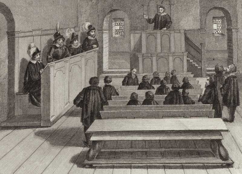 Collegezaal aan de Universiteit van Tübingen, Duitsland door German School