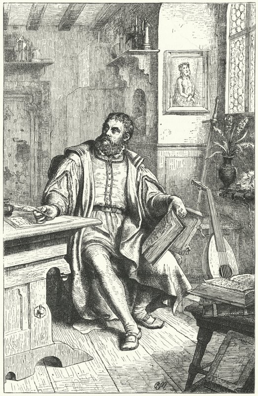 Maarten Luther vertaalt de Bijbel in het Duits door German School