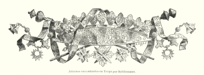Ornament gevonden door de Duitse archeoloog Heinrich Schliemann tijdens zijn opgravingen van de oude stad Troje door German School